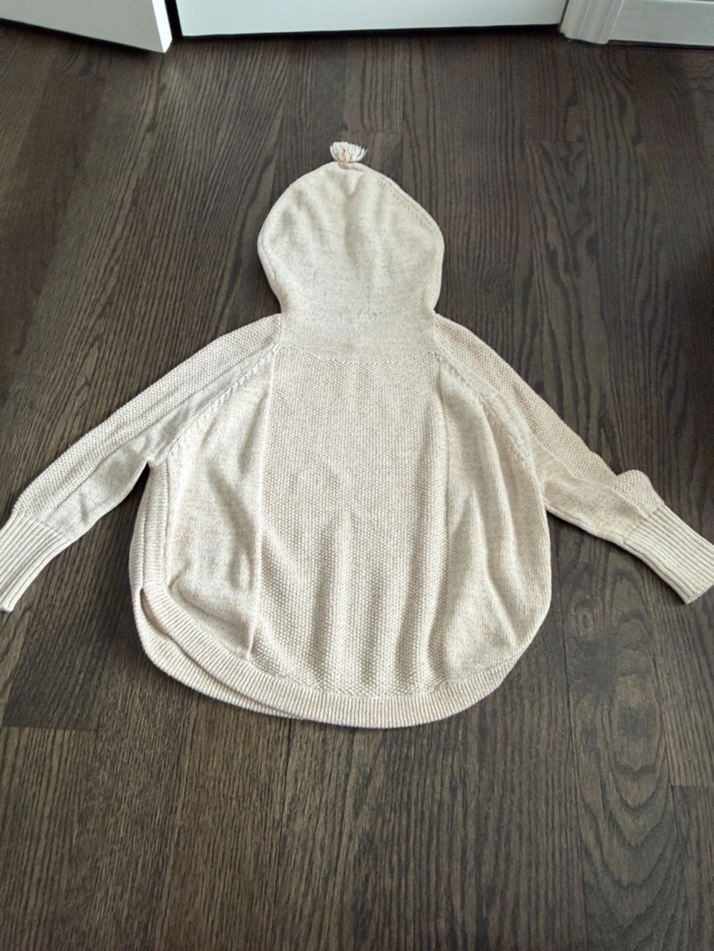Girls Mud Pie Cream / Gold Knit Hooded Pullover Sweater - size 24M- 2T / 3T - Picture 6 of 9
